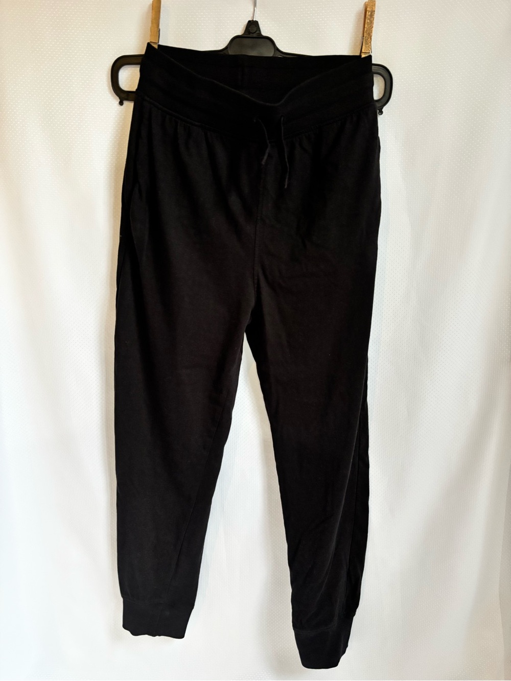 H&M Kids Black Cotton Drawstring Joggers Sweatpants Size 11-12Y / US 14